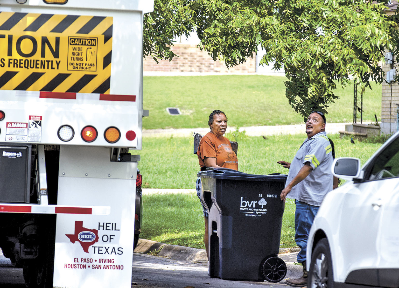 Helping neighbors with their trash